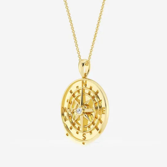 Original Brilliant Diamond 14K Yellow Gold 110 ctw Round Lab Grown Diamond Compass Fashion Pendant Necklace for Men FG VS2 JMS always Necklaces Original Brilliant Diamond 14K Yellow Gold 110 ctw Round Lab Grown Diamond Compass Fashion Pendant Necklace for Men FG VS2 JMS always Necklaces