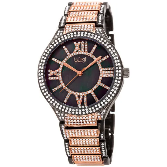 Original Burgi Quartz Grey Dial Twotone Ladies Watch BUR185RG JMS always Rings