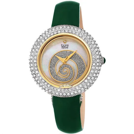 Original Burgi Swirl Quartz Crystal White Dial Ladies Watch BUR209GN JMS always Watches Original Burgi Swirl Quartz Crystal White Dial Ladies Watch BUR209GN JMS always Watches
