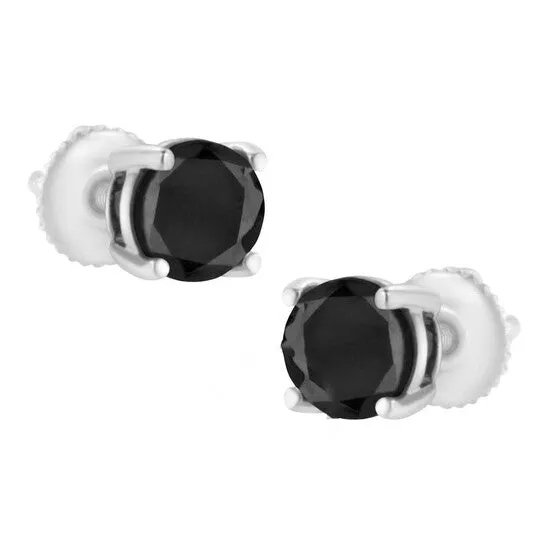 Original Haus of Brilliance 14K White Gold 12 cttw Black Diamond ScrewBack 4Prong Classic Stud Earrings ColorEnhanced I2I3 JMS always Earrings Original Haus of Brilliance 14K White Gold 12 cttw Black Diamond ScrewBack 4Prong Classic Stud Earrings ColorEnhanced I2I3 JMS always Earrings