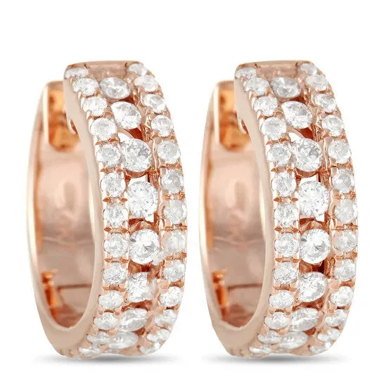 Original LB Exclusive 14K Rose Gold 100 ct Diamond Hoop Earrings JMS always Earrings Original LB Exclusive 14K Rose Gold 100 ct Diamond Hoop Earrings JMS always Earrings