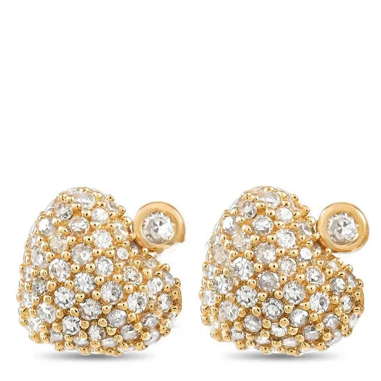Original LB Exclusive 14K Yellow Gold 025 ct Diamond Heart Earrings JMS always Earrings Original LB Exclusive 14K Yellow Gold 025 ct Diamond Heart Earrings JMS always Earrings