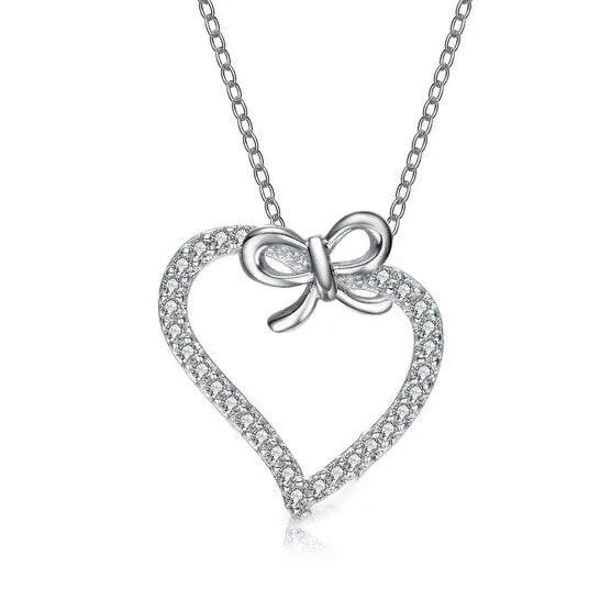 Original Megan Walford Classy Sterling Silver Round Clear Cubic Zirconia Heart Halo Pendant Necklace JMS always Necklaces Original Megan Walford Classy Sterling Silver Round Clear Cubic Zirconia Heart Halo Pendant Necklace JMS always Necklaces