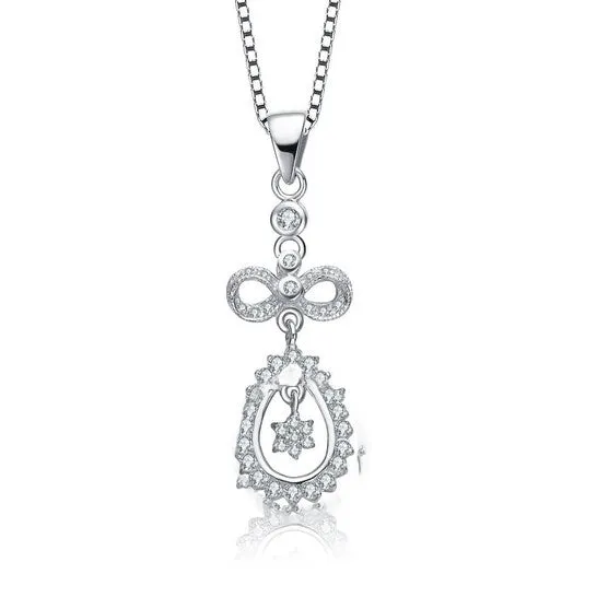 Original Megan Walford Sterling Silver Round Cubic Zirconia Infinity Pendant Necklace JMS always Necklaces Original Megan Walford Sterling Silver Round Cubic Zirconia Infinity Pendant Necklace JMS always Necklaces