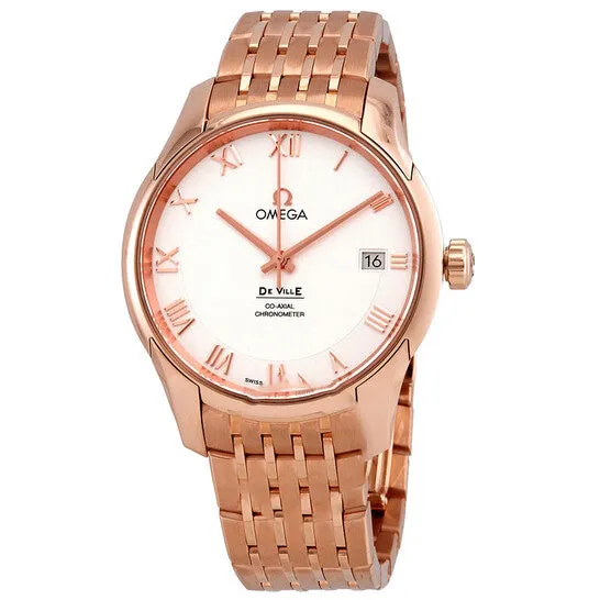 Original Omega De Ville Chronometer Silver Dial 18K Rose Gold Mens Watch OM43150412102001 JMS always Earrings Original Omega De Ville Chronometer Silver Dial 18K Rose Gold Mens Watch OM43150412102001 JMS always Earrings