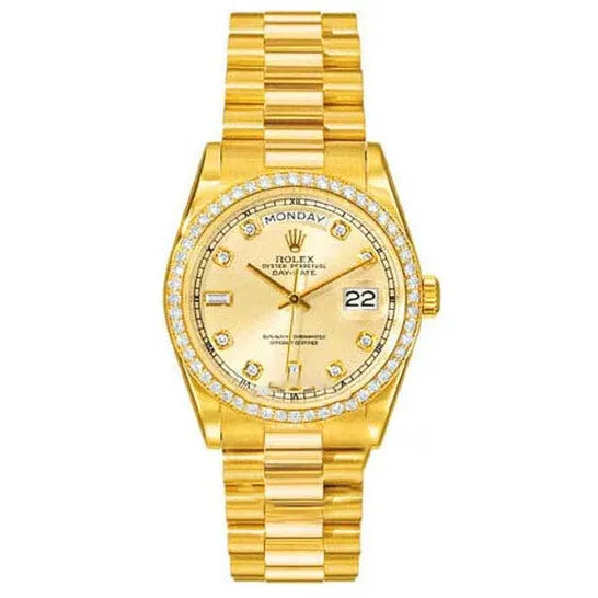 Original Rolex DayDate Champagne Dial 18K Yellow Gold President Automatic Mens Watch 118348CDP JMS always PreStyled Sets Original Rolex DayDate Champagne Dial 18K Yellow Gold President Automatic Mens Watch 118348CDP JMS always PreStyled Sets