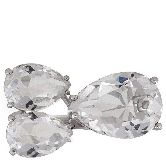 Original Swarovski Rhodium Plate Millenia Pear Cut Crystal Cocktail Ring Size 55 JMS always Rings Original Swarovski Rhodium Plate Millenia Pear Cut Crystal Cocktail Ring Size 55 JMS always Rings