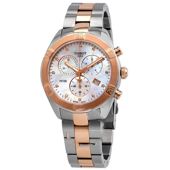 Original Tissot PR 100 Chronograph Quartz Diamond White Mother of Pearl Dial Ladies Watch T1019172211600 JMS always Watches Original Tissot PR 100 Chronograph Quartz Diamond White Mother of Pearl Dial Ladies Watch T1019172211600 JMS always Watches