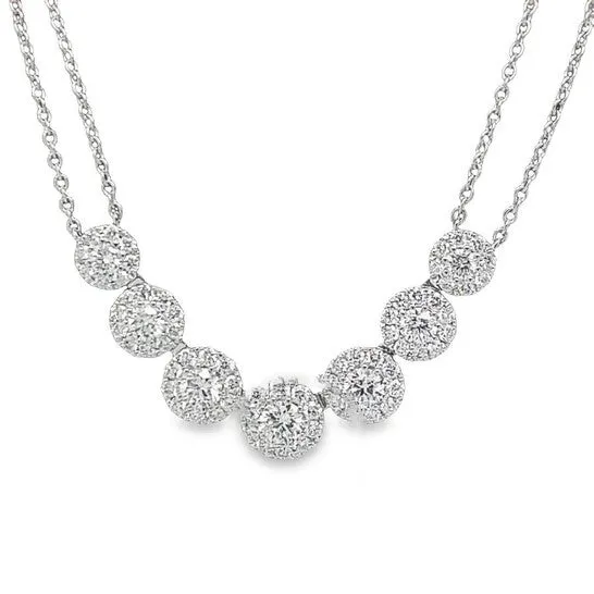 Original Tresorra 18K White Gold Seven Clusters Diamond Neckalce JMS always PreStyled Sets Original Tresorra 18K White Gold Seven Clusters Diamond Neckalce JMS always PreStyled Sets