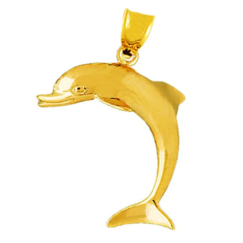 PreStyled Sets 14K Gold 30MM Dolphin Pendant Goldia