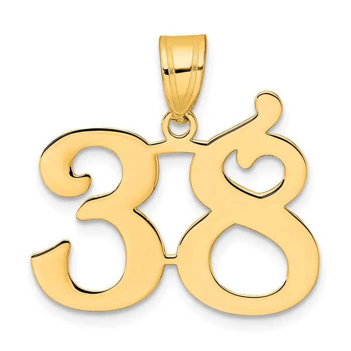 PreStyled Sets 14k Yellow Gold Polished Number 38 Pendant Goldia