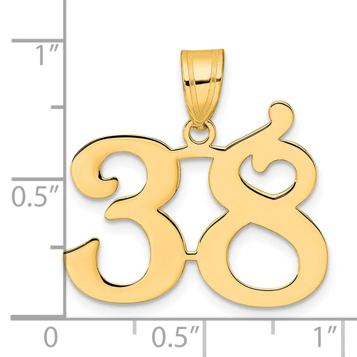 PreStyled Sets 14k Yellow Gold Polished Number 38 Pendant Goldia