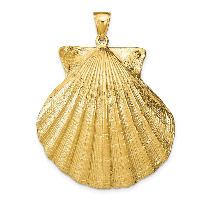 PreStyled Sets 14k Yellow Gold Scallop Shell Pendant Goldia