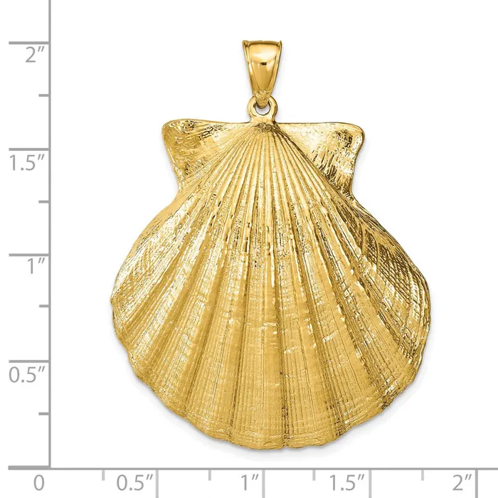 PreStyled Sets 14k Yellow Gold Scallop Shell Pendant Goldia