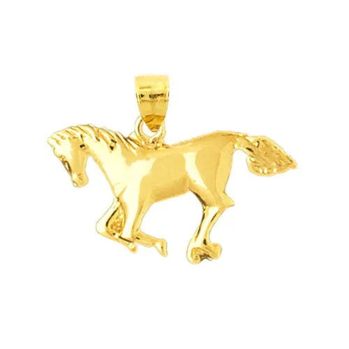 PreStyled Sets Goldia 14K Gold Galloping Horse Pendant