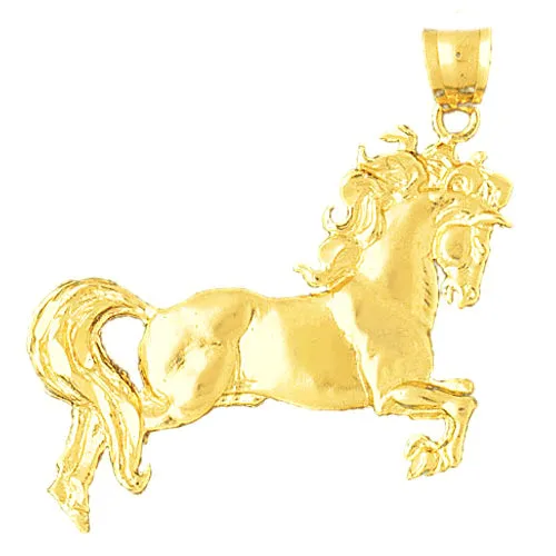 PreStyled Sets Goldia 14K Gold Jumping Horse Pendant