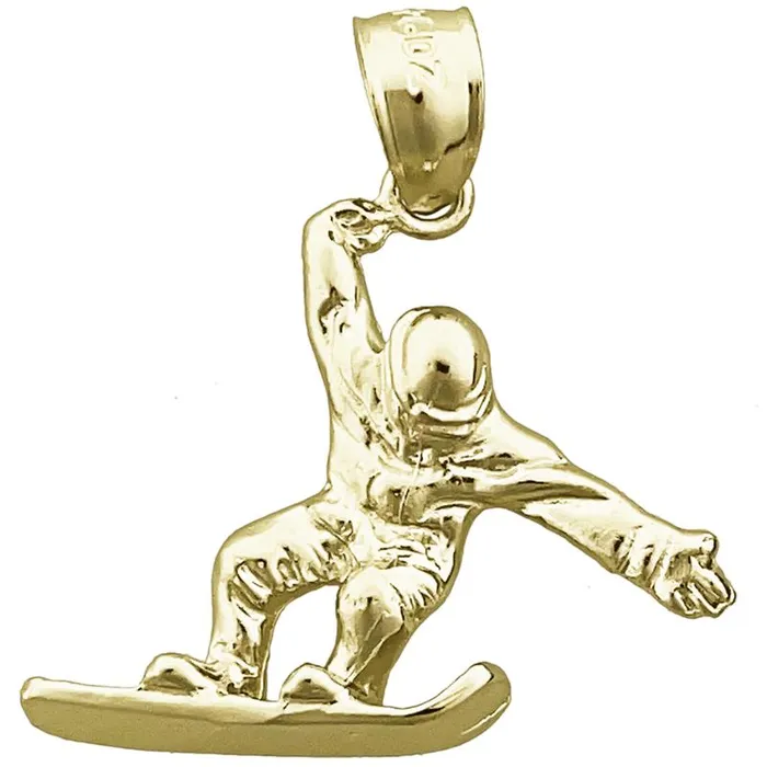 PreStyled Sets Goldia 14K Gold Snowboarder Pendant