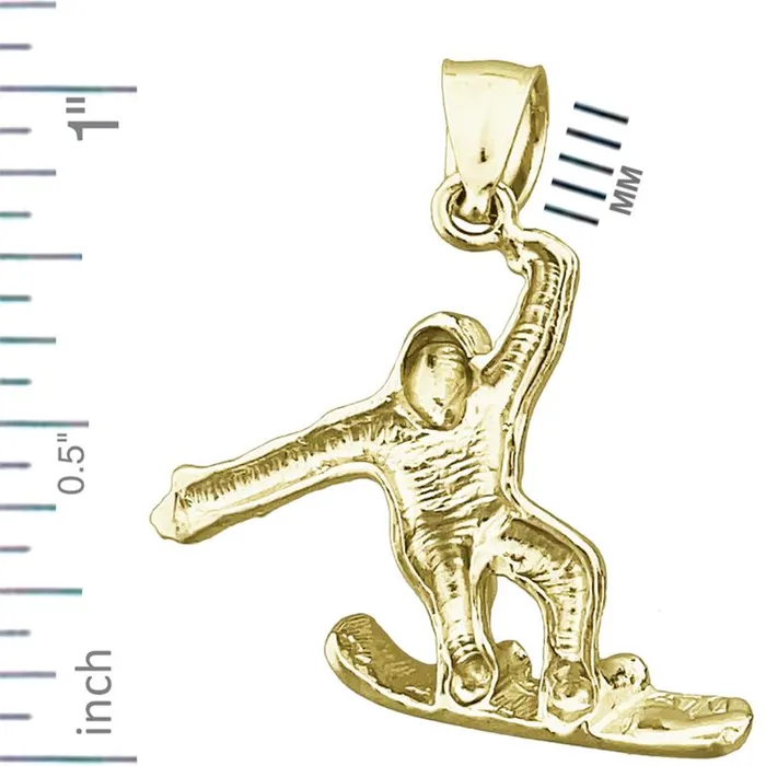 PreStyled Sets Goldia 14K Gold Snowboarder Pendant