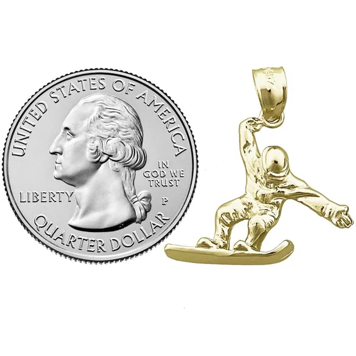 PreStyled Sets Goldia 14K Gold Snowboarder Pendant