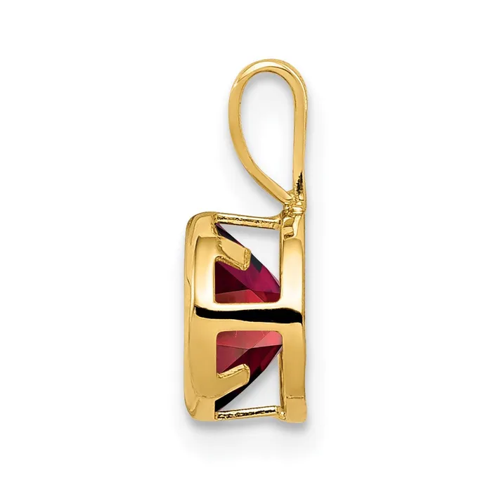 PreStyled Sets Goldia 14K Yellow Gold 6mm Garnet bezel pendant