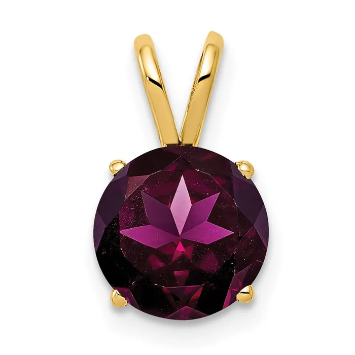 PreStyled Sets Goldia 14k Yellow Gold 8mm Rhodolite Garnet pendant