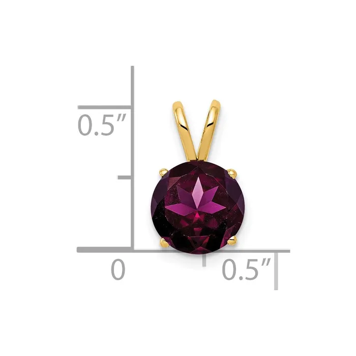 PreStyled Sets Goldia 14k Yellow Gold 8mm Rhodolite Garnet pendant