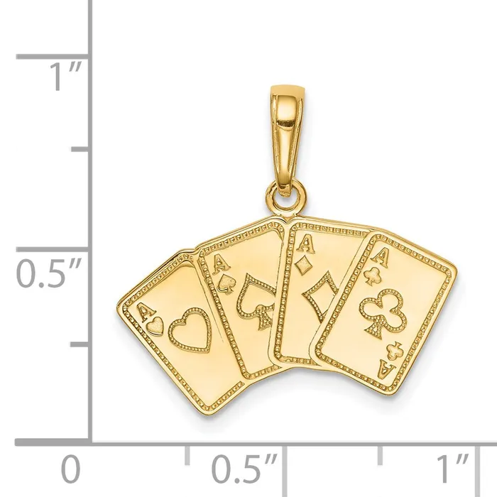 PreStyled Sets Goldia 14k Yellow Gold Aces Playing Cards Pendant