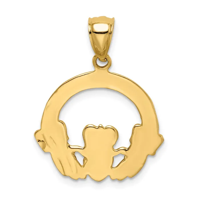 PreStyled Sets Goldia 14k Yellow Gold Claddagh Pendant