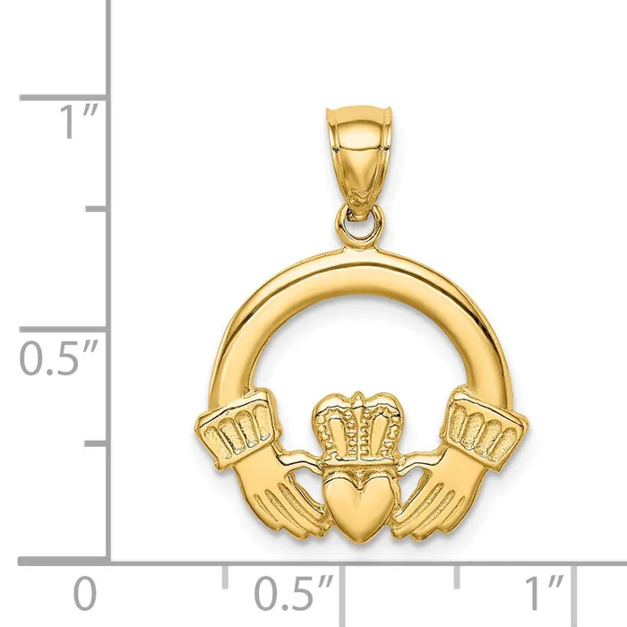 PreStyled Sets Goldia 14k Yellow Gold Claddagh Pendant