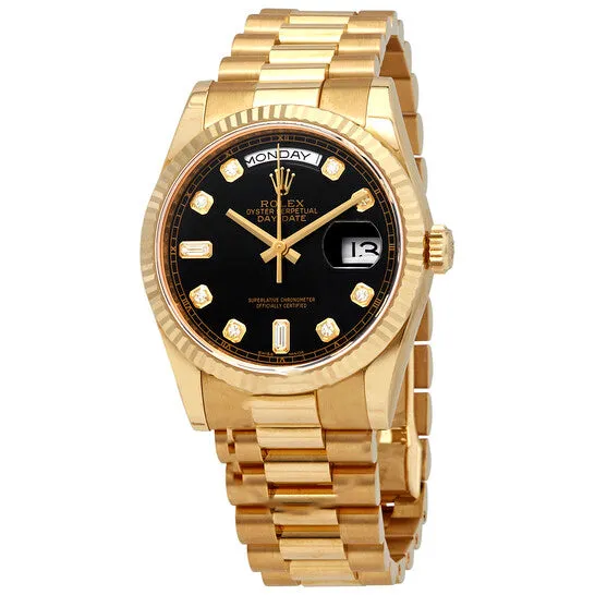 PreStyled Sets JMS always Original Rolex DayDate Black Dial 18K Yellow Gold President Automatic Mens Watch 118238BKDP PreStyled Sets JMS always Original Rolex DayDate Black Dial 18K Yellow Gold President Automatic Mens Watch 118238BKDP