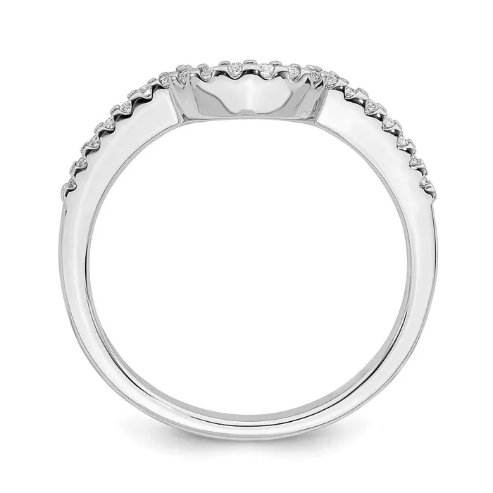 Rings 015ct CZ Solid Real 14k White Gold Contoured Wedding Band Ring Goldia