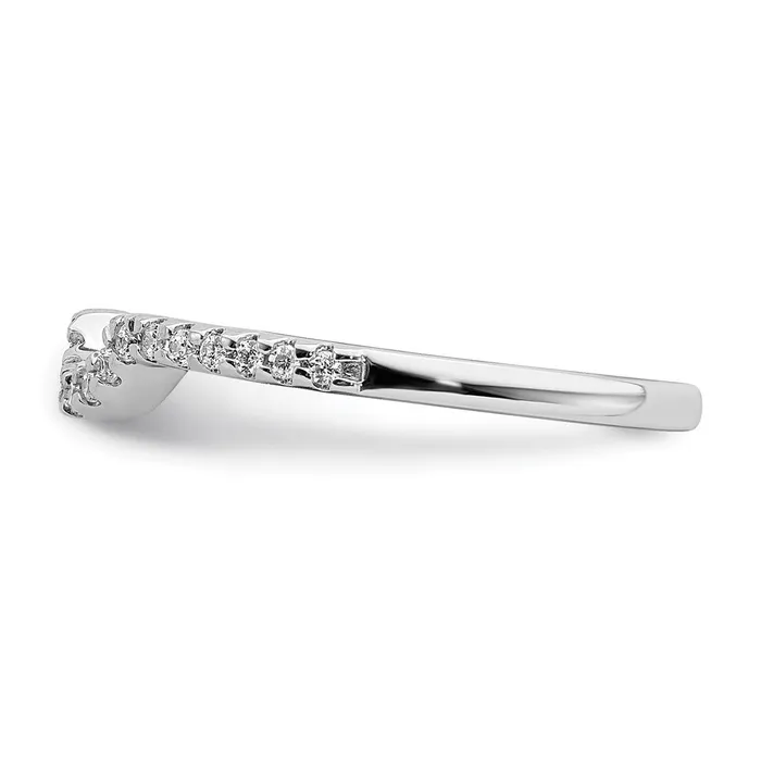 Rings 015ct CZ Solid Real 14k White Gold Contoured Wedding Band Ring Goldia