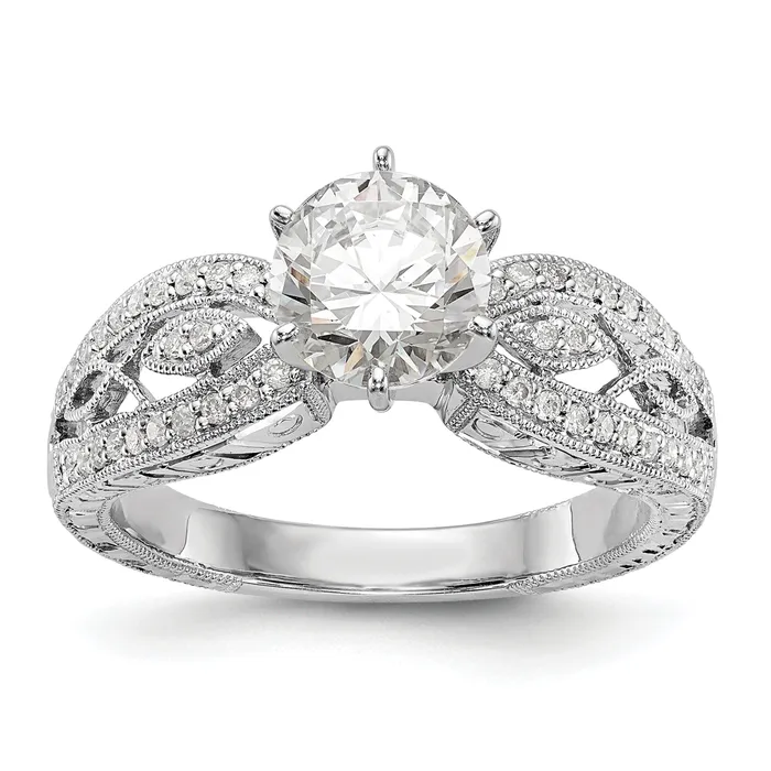 Rings 021ct CZ Solid Real 14K White Gold Peg Set Engagement Ring Goldia