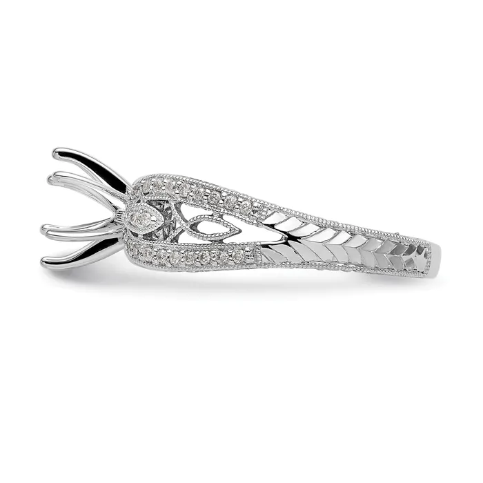 Rings 021ct CZ Solid Real 14K White Gold Peg Set Engagement Ring Goldia