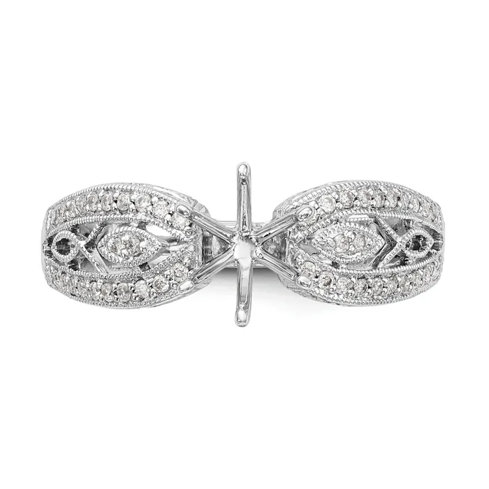 Rings 021ct CZ Solid Real 14K White Gold Peg Set Engagement Ring Goldia