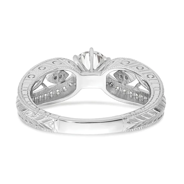 Rings 021ct CZ Solid Real 14K White Gold Peg Set Engagement Ring Goldia