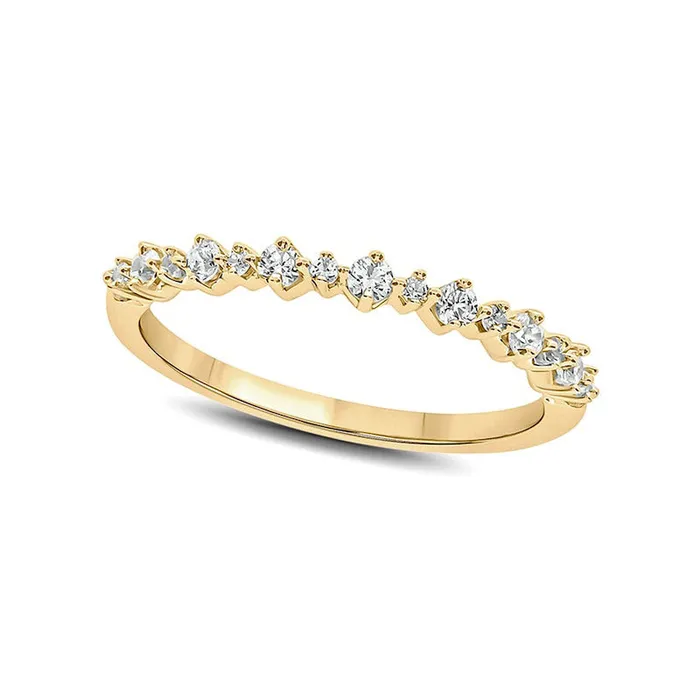 Rings 025 CT TW Natural Diamond Stack Anniversary Band in Solid 10K Yellow Gold Goldia Rings 025 CT TW Natural Diamond Stack Anniversary Band in Solid 10K Yellow Gold Goldia