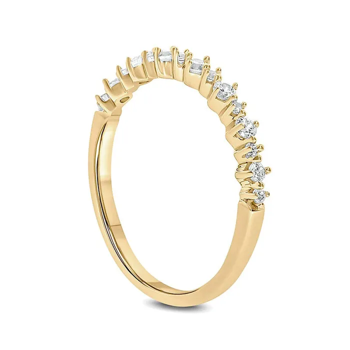 Rings 025 CT TW Natural Diamond Stack Anniversary Band in Solid 10K Yellow Gold Goldia Rings 025 CT TW Natural Diamond Stack Anniversary Band in Solid 10K Yellow Gold Goldia