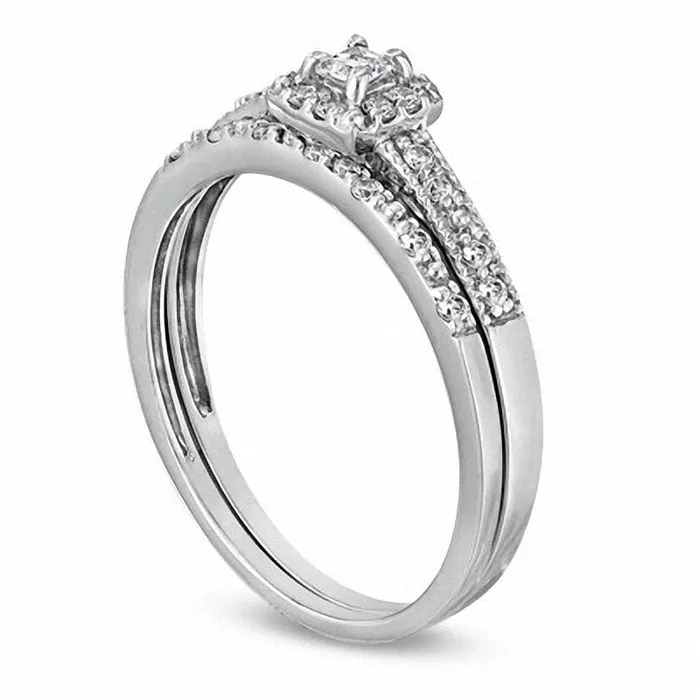 Rings 025 CT TW PrincessCut Natural Diamond Frame Bridal Engagement Ring Set in Sterling Silver Goldia Rings 025 CT TW PrincessCut Natural Diamond Frame Bridal Engagement Ring Set in Sterling Silver Goldia