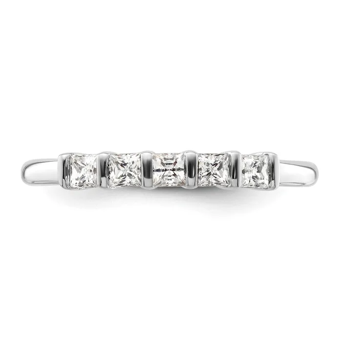 Rings 033ct CZ Solid Real 14K White Gold 5Stone Wedding Band Ring Goldia