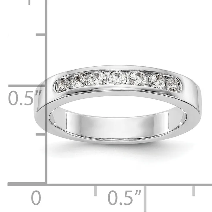 Rings 035ct CZ Solid Real 14K White Gold 723mm Stone Channel Wedding Band Ring Goldia