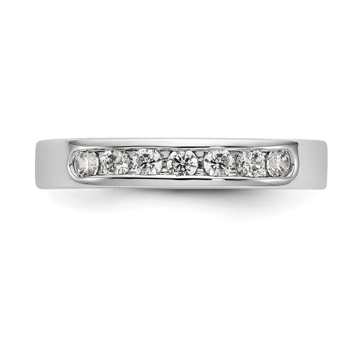 Rings 035ct CZ Solid Real 14K White Gold 723mm Stone Channel Wedding Band Ring Goldia