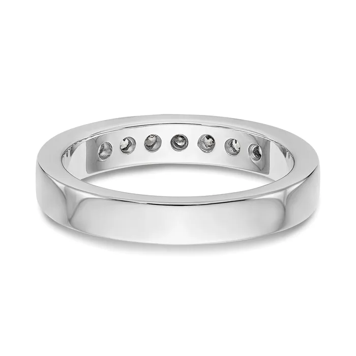 Rings 035ct CZ Solid Real 14K White Gold 723mm Stone Channel Wedding Band Ring Goldia
