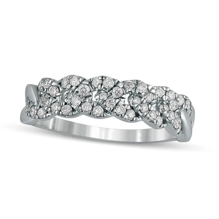 Rings 038 CT TW Natural Diamond Cuban Curb Chain Link Stackable Anniversary Band in Solid 10K White Gold Goldia Rings 038 CT TW Natural Diamond Cuban Curb Chain Link Stackable Anniversary Band in Solid 10K White Gold Goldia