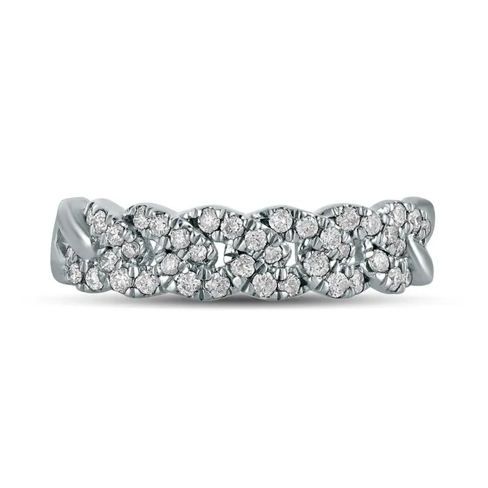 Rings 038 CT TW Natural Diamond Cuban Curb Chain Link Stackable Anniversary Band in Solid 10K White Gold Goldia Rings 038 CT TW Natural Diamond Cuban Curb Chain Link Stackable Anniversary Band in Solid 10K White Gold Goldia