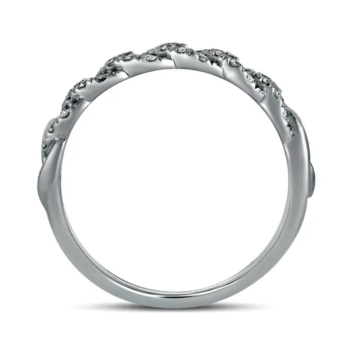 Rings 038 CT TW Natural Diamond Cuban Curb Chain Link Stackable Anniversary Band in Solid 10K White Gold Goldia Rings 038 CT TW Natural Diamond Cuban Curb Chain Link Stackable Anniversary Band in Solid 10K White Gold Goldia