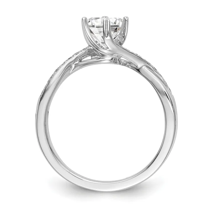 Rings 060 Ct Natural Round Diamond ByPass Engagement Bridal Ring 14K White Gold Goldiacom