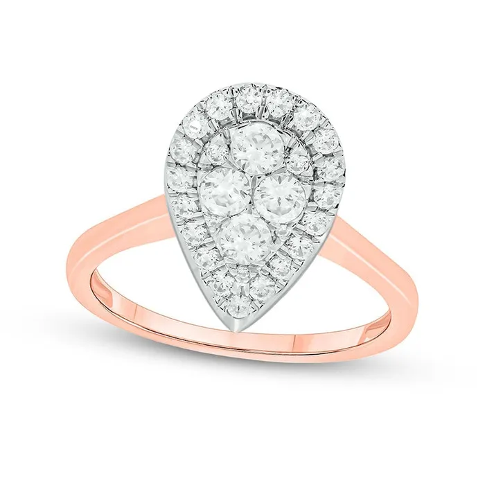 Rings 075 CT TW Composite PearShaped Natural Diamond Frame Engagement Ring in Solid 10K Rose Gold Goldia Rings 075 CT TW Composite PearShaped Natural Diamond Frame Engagement Ring in Solid 10K Rose Gold Goldia