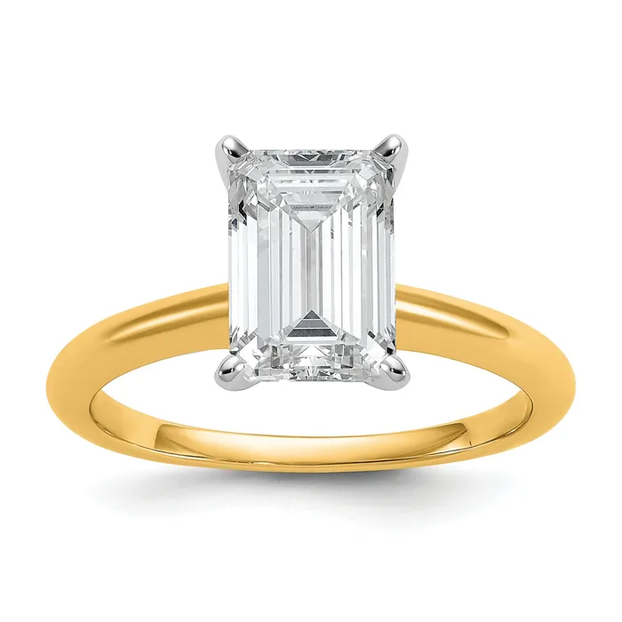 Rings 14k Twotone 2 12 Ct Certified Lab Grown Diamond VSSI G Emerald Solitare Engagement Ring Goldia Rings 14k Twotone 2 12 Ct Certified Lab Grown Diamond VSSI G Emerald Solitare Engagement Ring Goldia