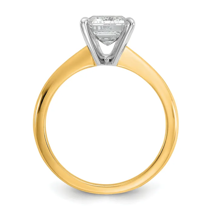 Rings 14k Twotone 2 12 Ct Certified Lab Grown Diamond VSSI G Emerald Solitare Engagement Ring Goldia